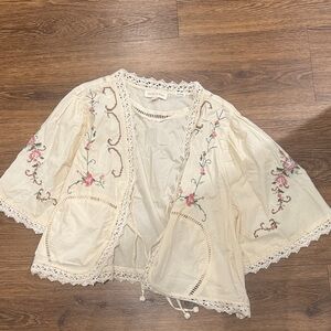 Jennifer and Grace 
Embroidered Cream Jacket